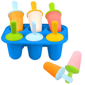 Miaowoof silicone popsicle molds for toddlers with blue 6-cavity design for easy grip