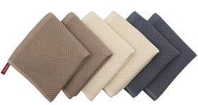 Mia'sDream towels with multi-color rack highlight versatility for kitchen and dining tasks.