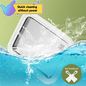 MICEAN easy-use ice cream pan white finish shows 5-minute prep and scoop