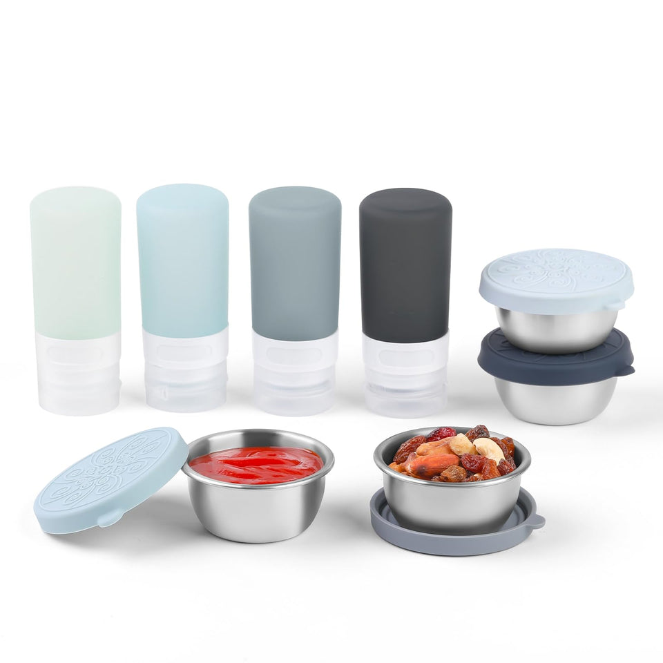 MICEBAY 2oz dressing bottles for portable lunch prep with leakproof design.