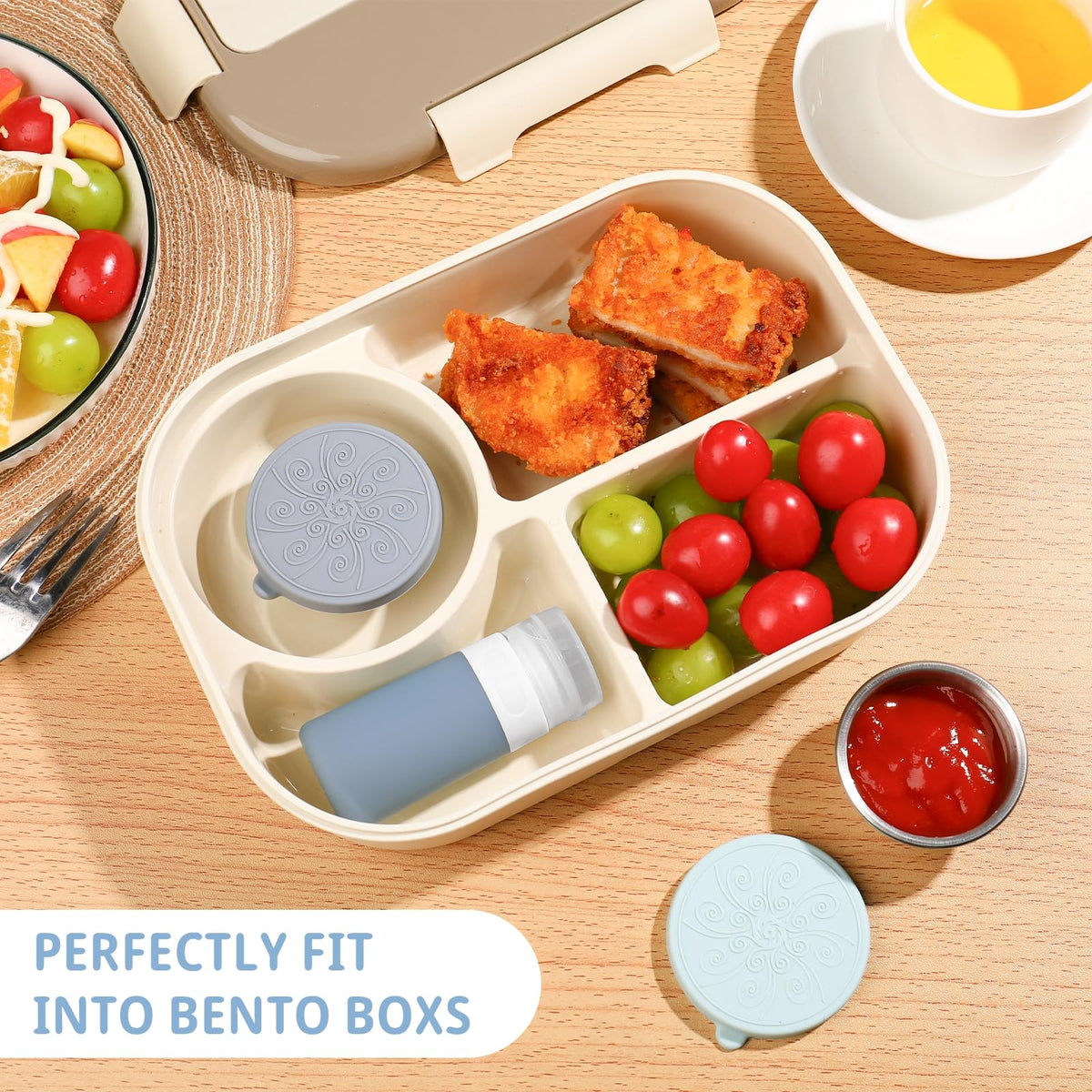 MICEBAY silicone lids are BPA-free and safely seal each container.