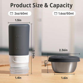 MICEBAY 1.6oz stainless steel cups for durable, reusable sauce storage.