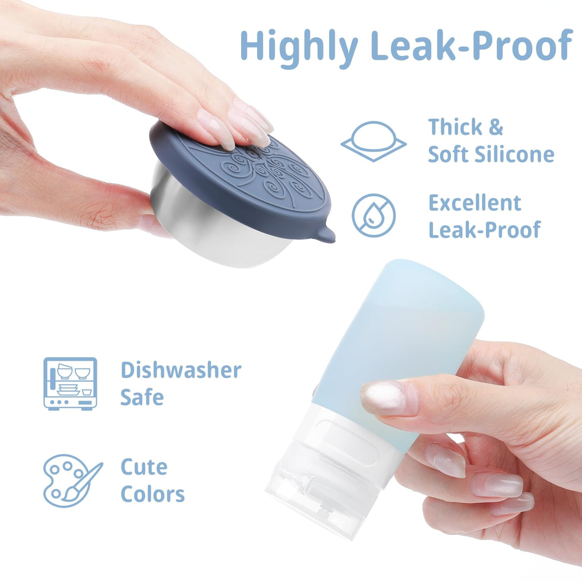 MICEBAY twist-top cap preventing leaks during transport and meal prep.