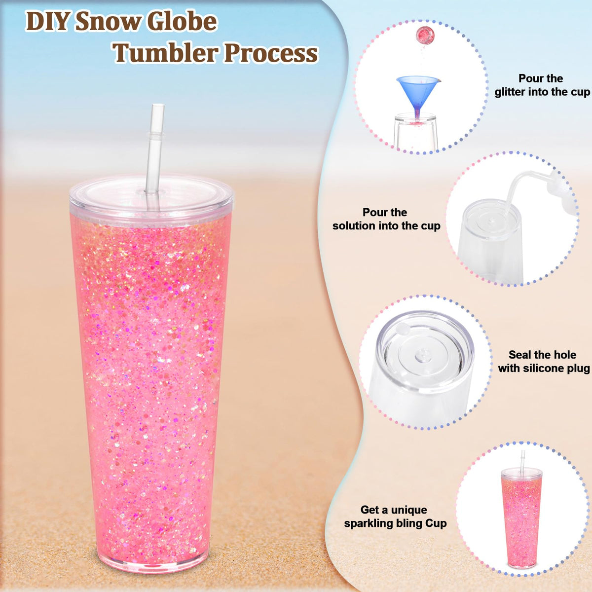 Micellwuu snowglobe bottom space shows roomy interior for sequins.
