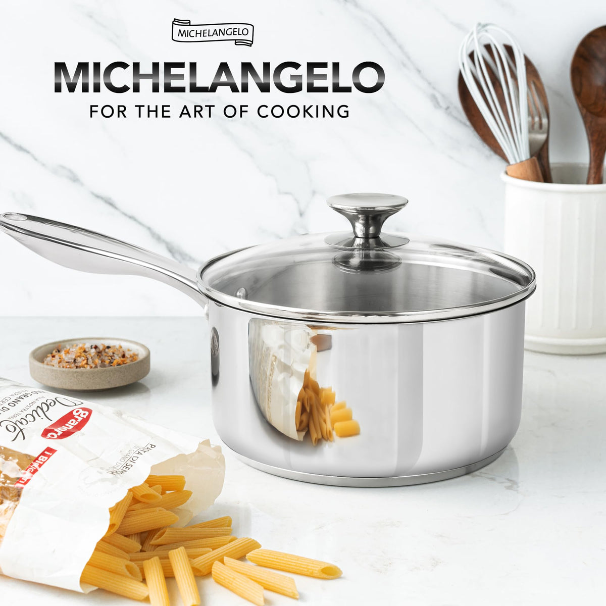 Michelangelo 3Qt saucepot is oven safe up to 600°F.