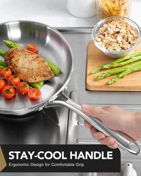 MICHELANGELO 8-inch pan with induction-ready base for versatile stovetop cooking.