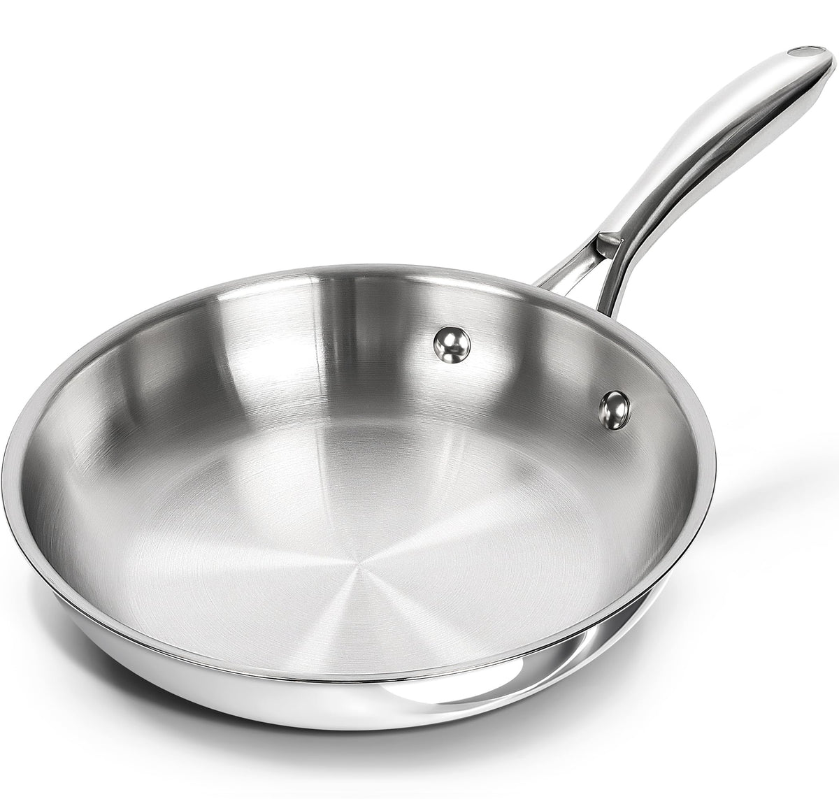 MICHELANGELO 8-inch pan top view for space-saving solo cooking.