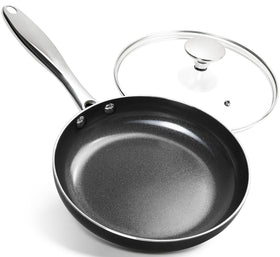 Michelangelo 8-inch frying pan ready for quick sear and even heat.
