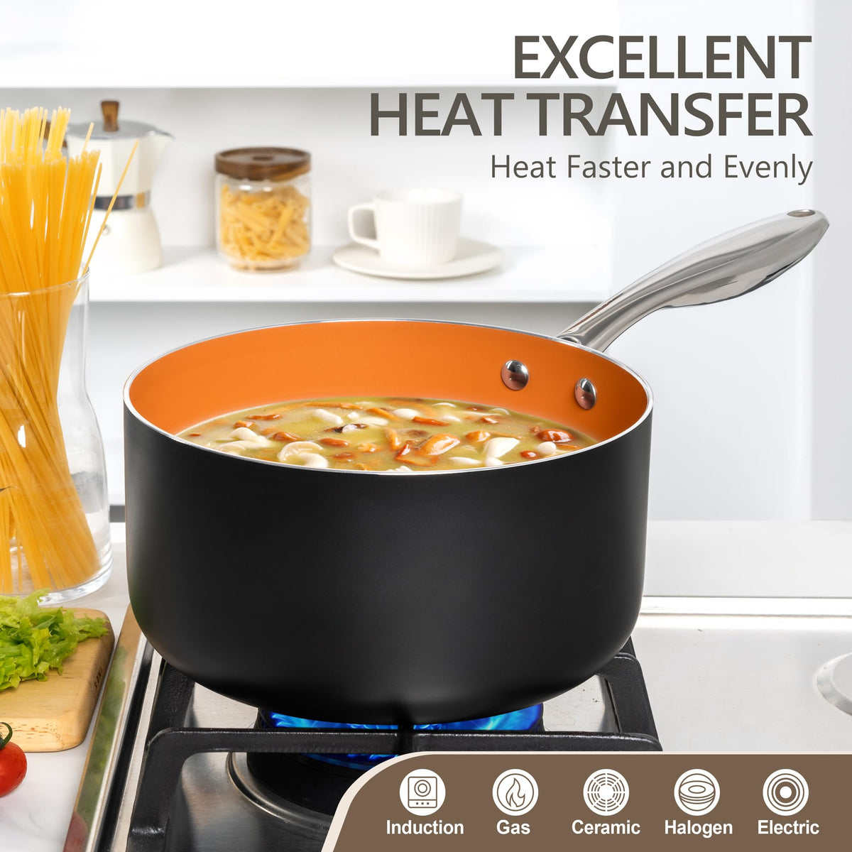 MICHELANGELO diamond infused coating promises lasting nonstick performance.