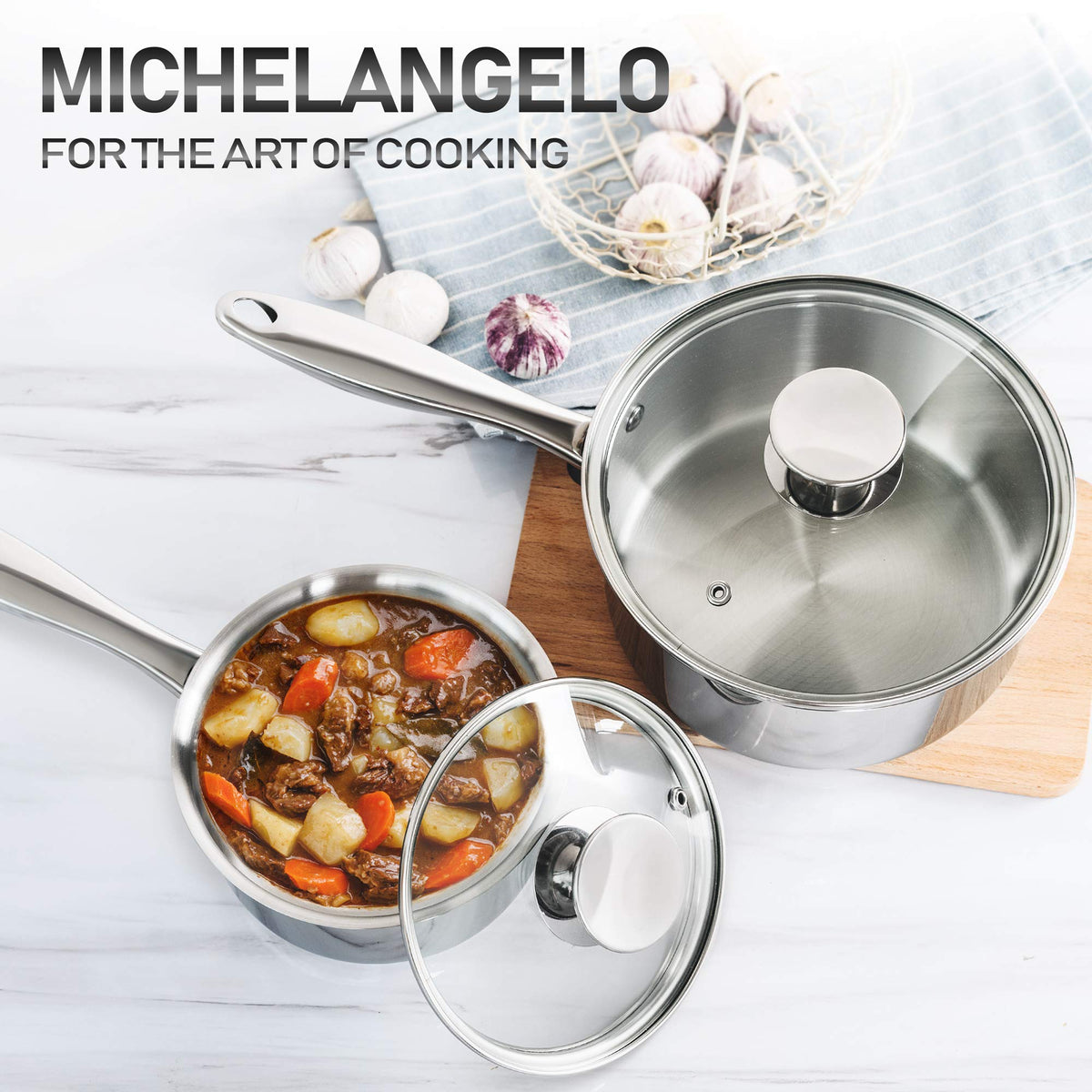 Michelangelo dishwasher-safe cookware for easy cleanup