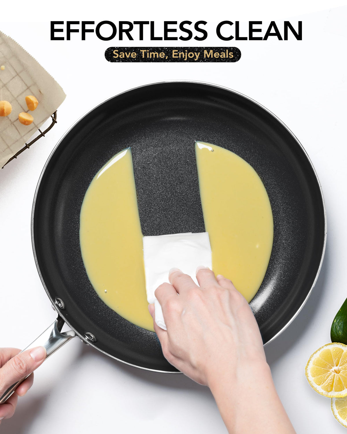 Michelangelo glass lid with steam vent to monitor dishes.