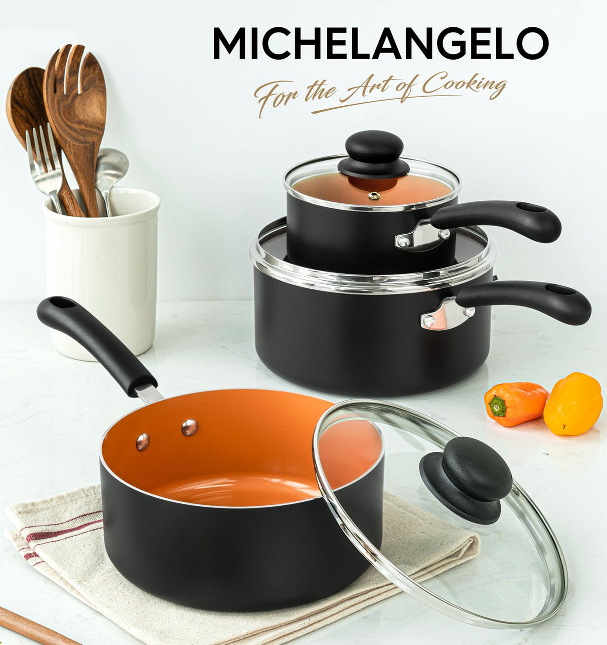 MICHELANGELO induction-compatible sauce pan works on most cooktops.
