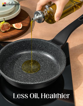 Michelangelo nonstick coating close-up highlighting PFOA/PFOS-free surface.