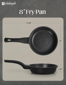 MICHELANGELO ergonomic silicone-handle offers secure, cool grip during flipping.