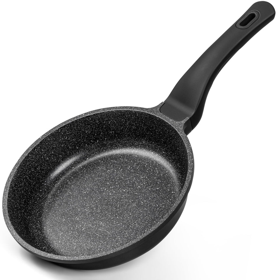 MICHELANGELO Nonstick Frying Pan 8-Inch with silicone handle for easy, safe cooking.