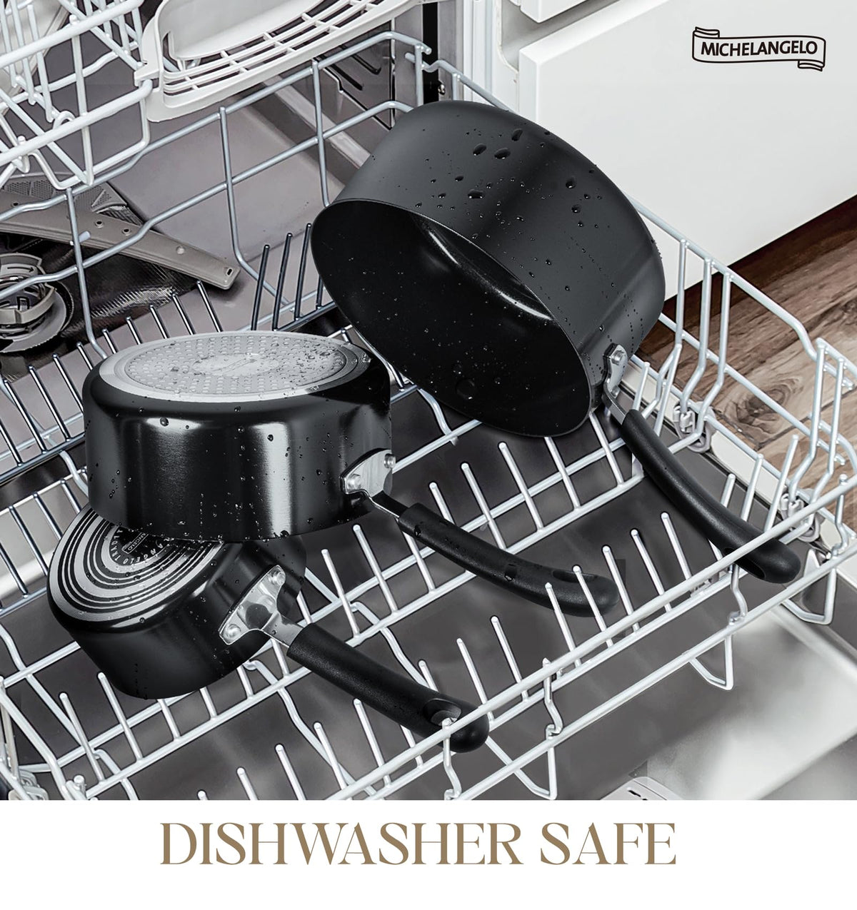 MICHELANGELO 3qt on induction-friendly stovetop for versatile cooking.