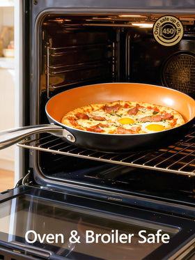Oven-safe up to 450F expands cooking options