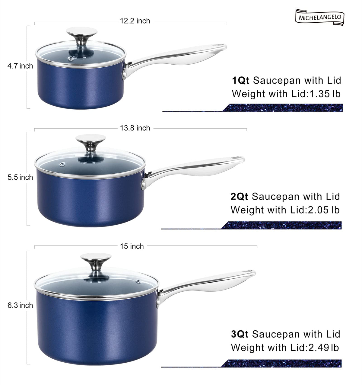 MICHELANGELO oven-safe up to 350°F extends finishing options.