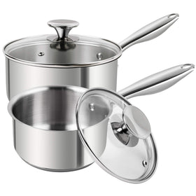 Michelangelo 1qt saucepan with lid for quick sauces and reheats