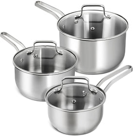 Michelangelo 1qt saucepan with lid for precise small-batch sauces