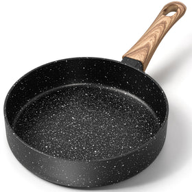 MICHELANGELO small frying pan on stove delivers quick, even eggs.