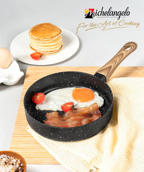 MICHELANGELO 6-inch pan with stay-cool handle ensures safe frying.