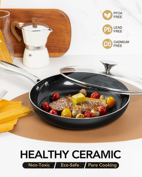 Michelangelo stainless steel handle stays cool for safe grip.