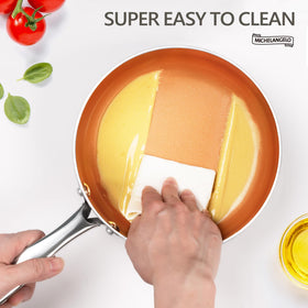 MICHELANGELO triple layer base provides even heat across surfaces.