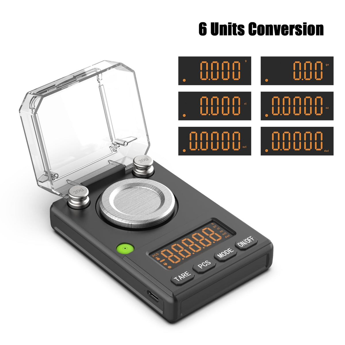MicolMeas milligram scale auto-off feature saves battery during extended weighing tasks.