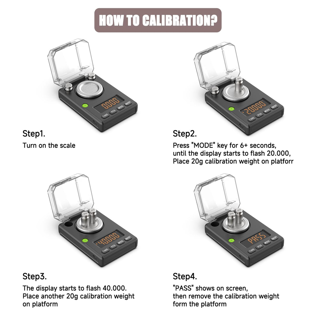 MicolMeas scale with bubble level ensures level readings for repeatable results.