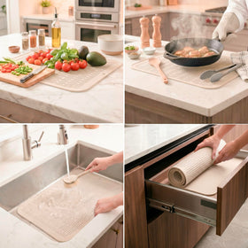 MicoYang mat doubles as a hot trivet for resting cookware.