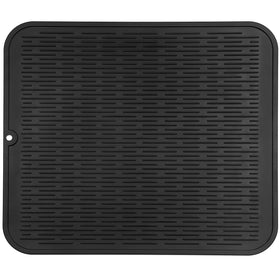 MicoYang silicone drying mat on a counter beside the sink protecting surfaces and drying items safely