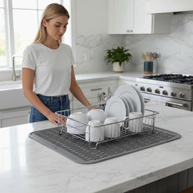 MicoYang mat rolled for compact storage in a drawer