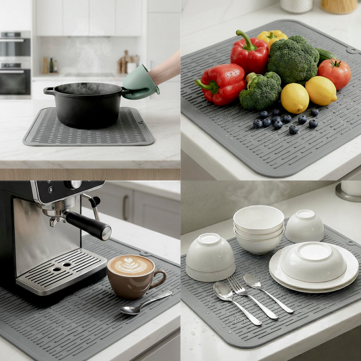 MicoYang mat is heat resistant up to 450°F for hotware.