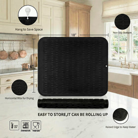 MicoYang heat-resistant silicone mat tolerates hot cookware up to 450°F.