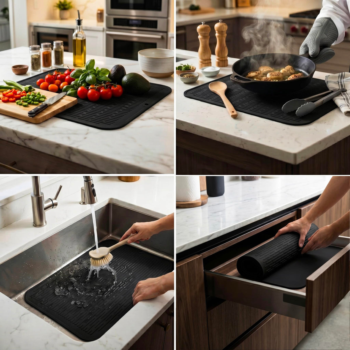 Heat-resistant MicoYang mat safe for hot cookware as a trivet