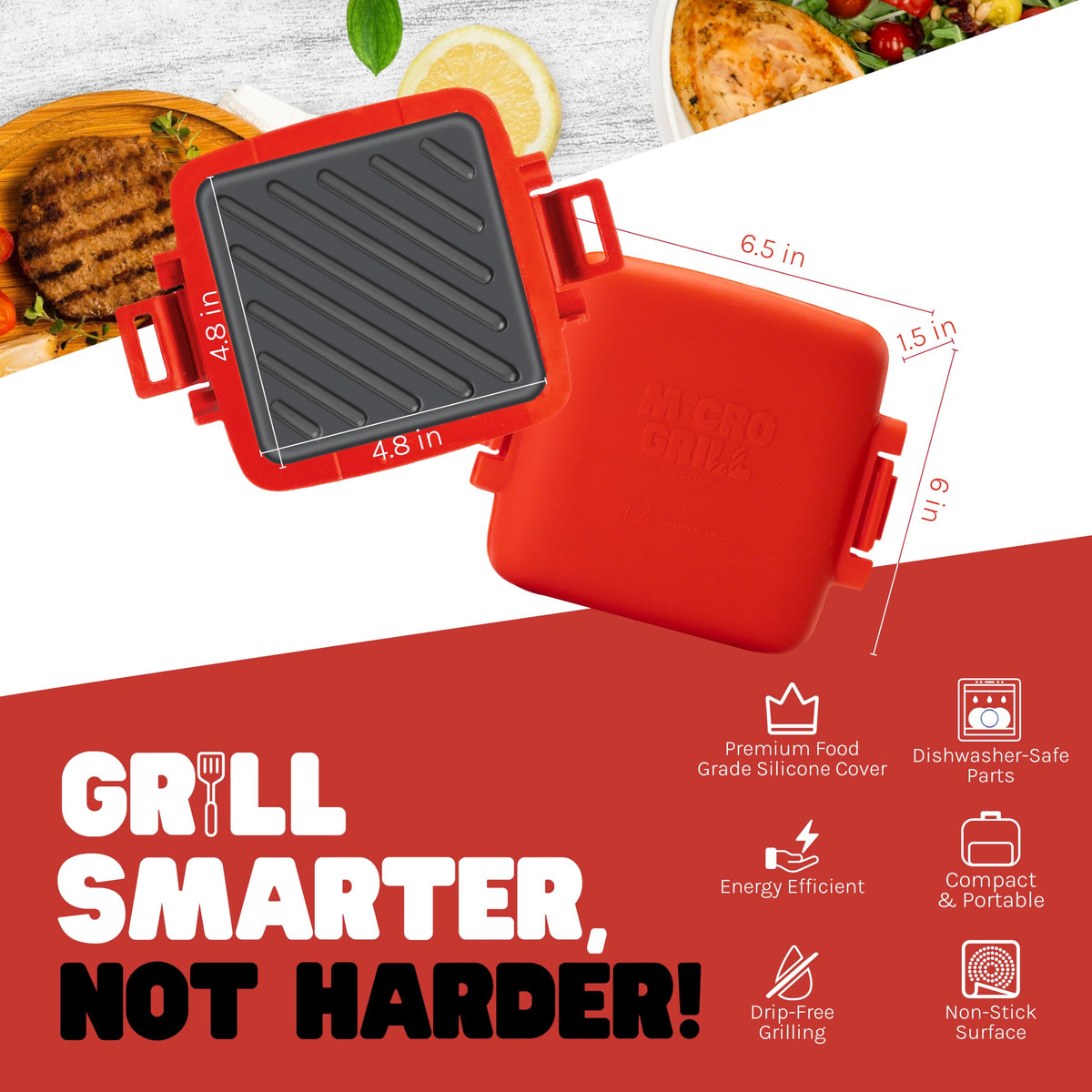 Micro Grill Classic dishwasher-safe interior for easy cleanup.