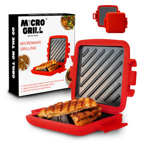 Micro Grill Classic microwave sandwich maker delivers crispy results in minutes.