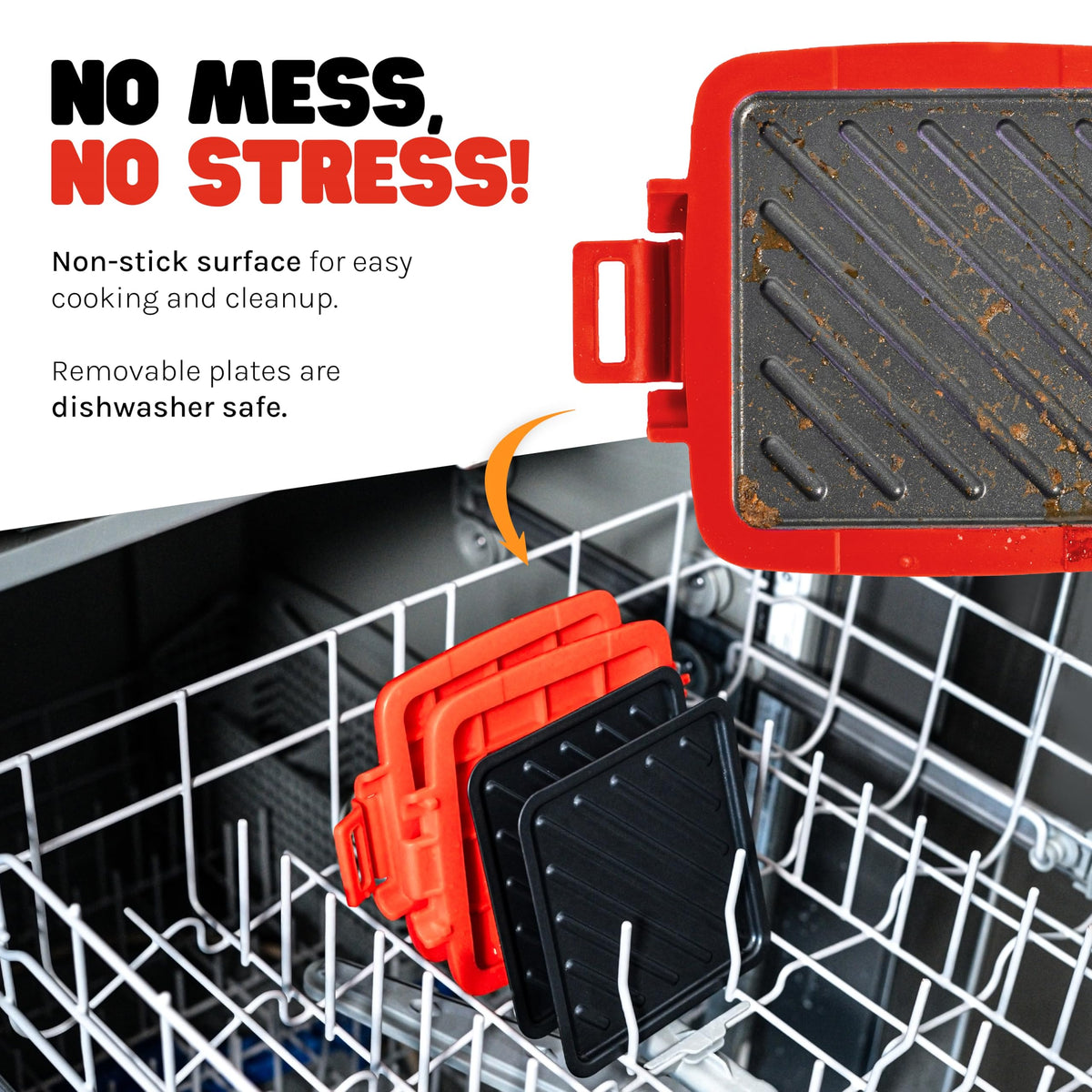 Micro Grill Classic red silicone cover adds protection.