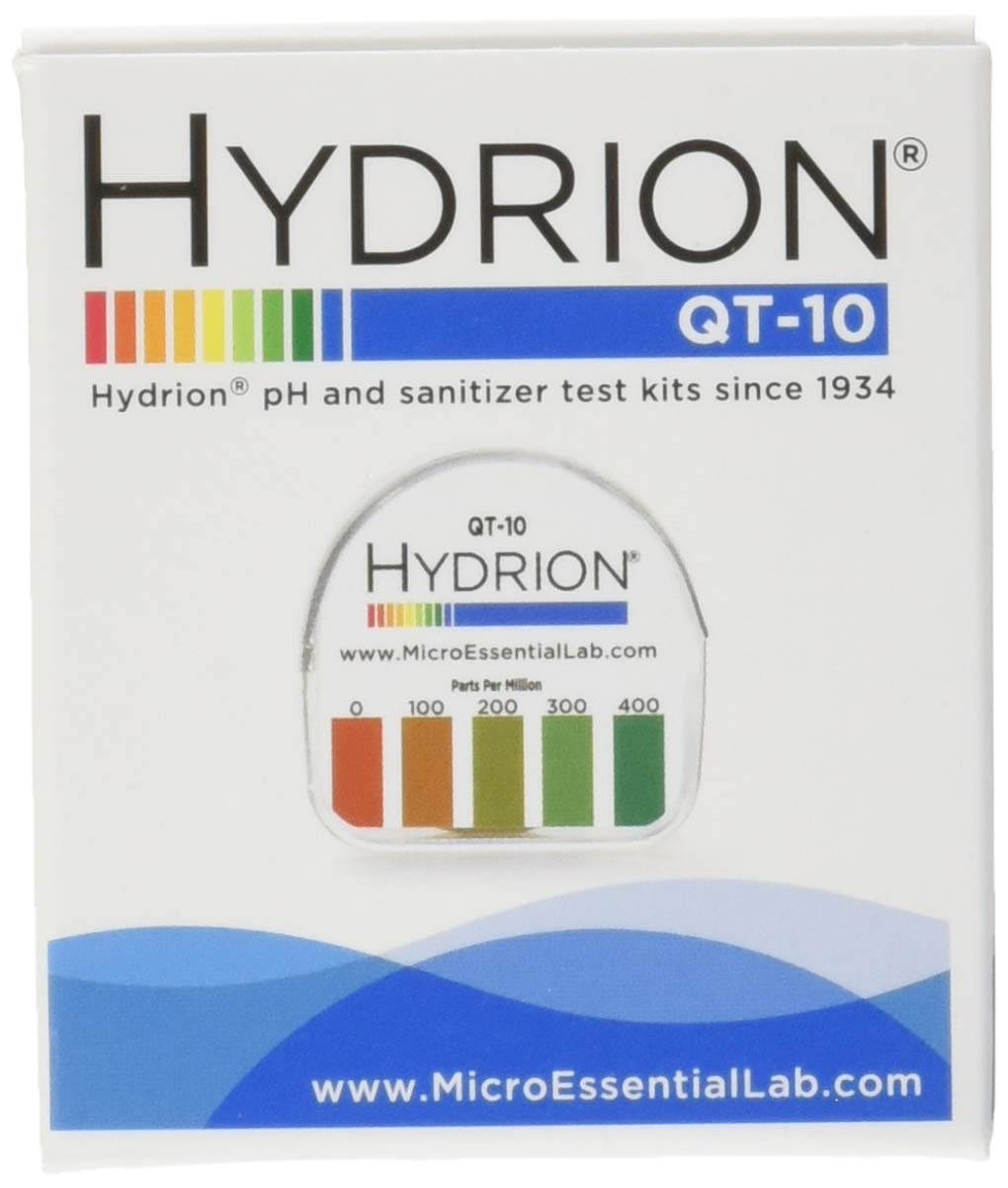 Micro Essential QT-10 dispenser front view with easy-tear roll for quick testing
