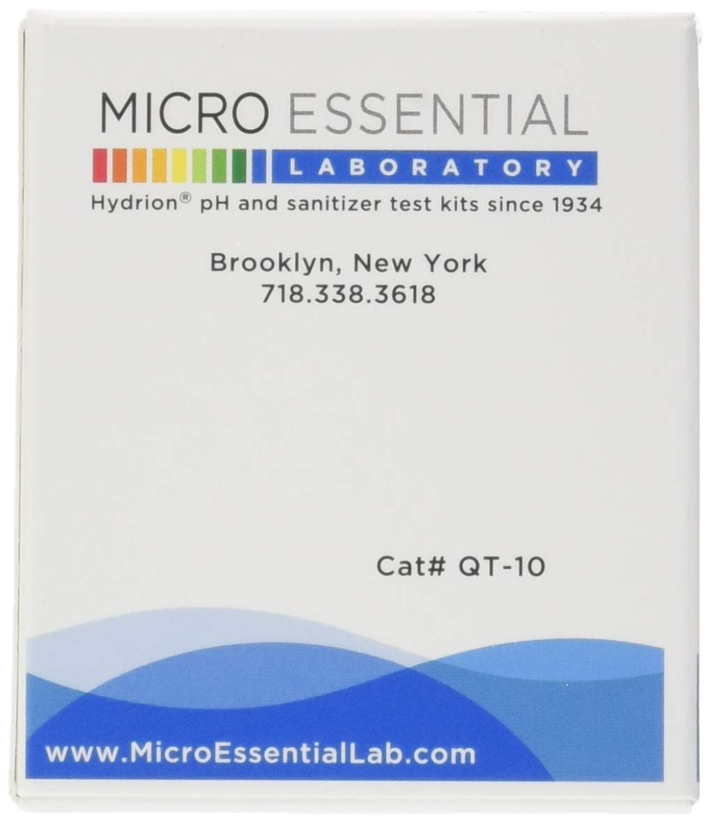 Close-up of QT-10 test paper and color chart for precise concentration checks