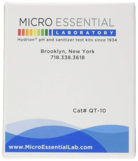 Close-up of QT-10 test paper and color chart for precise concentration checks