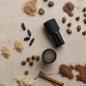 Microplane cinnamon nutmeg kitchen compact design for quick seasoning.