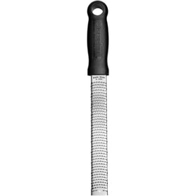 Microplane Classic Zester Black blade closeup for ultra sharp zesting citrus