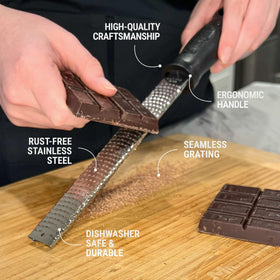 Microplane Classic Zester Black stainless steel build stays durable