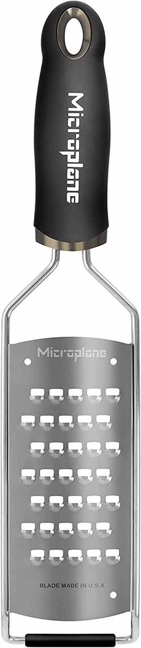 Microplane Gourmet Series cheese grater showing non-slip base for stable countertop use