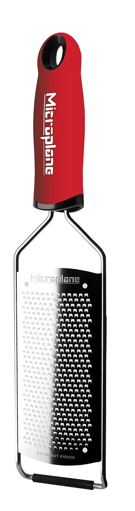 Microplane Gourmet Series fine grater with red handle for fine cheese and zest