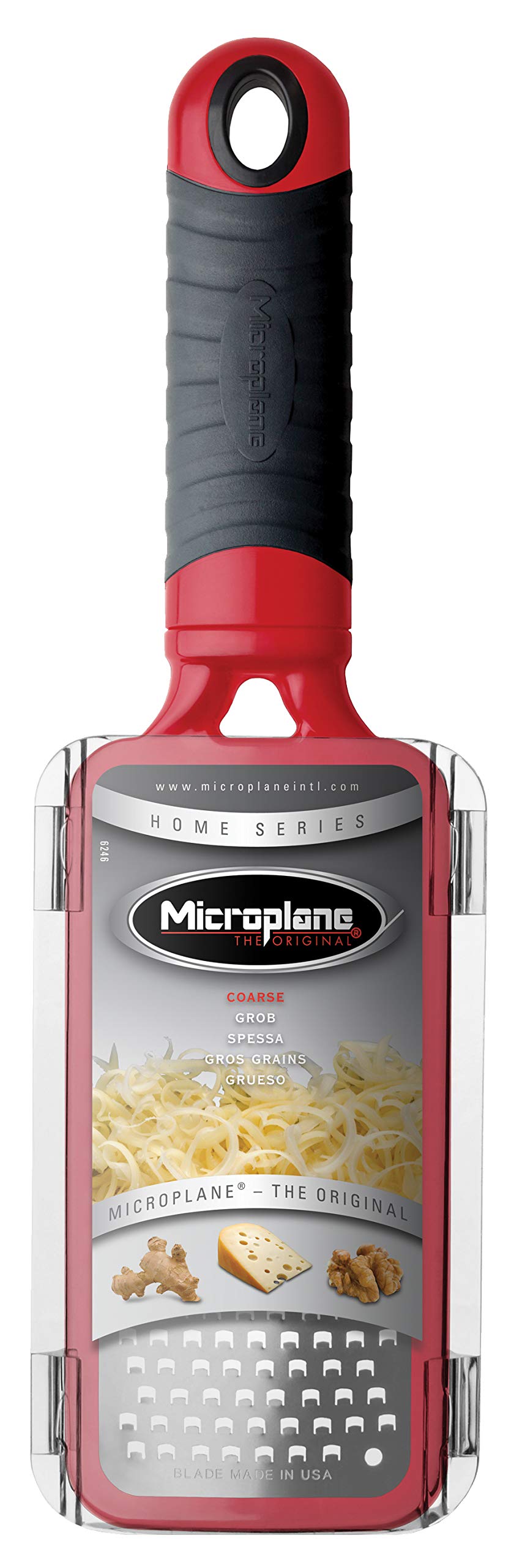 Microplane Home Series coarse blade close-up highlights ultra sharp blades for fine grating
