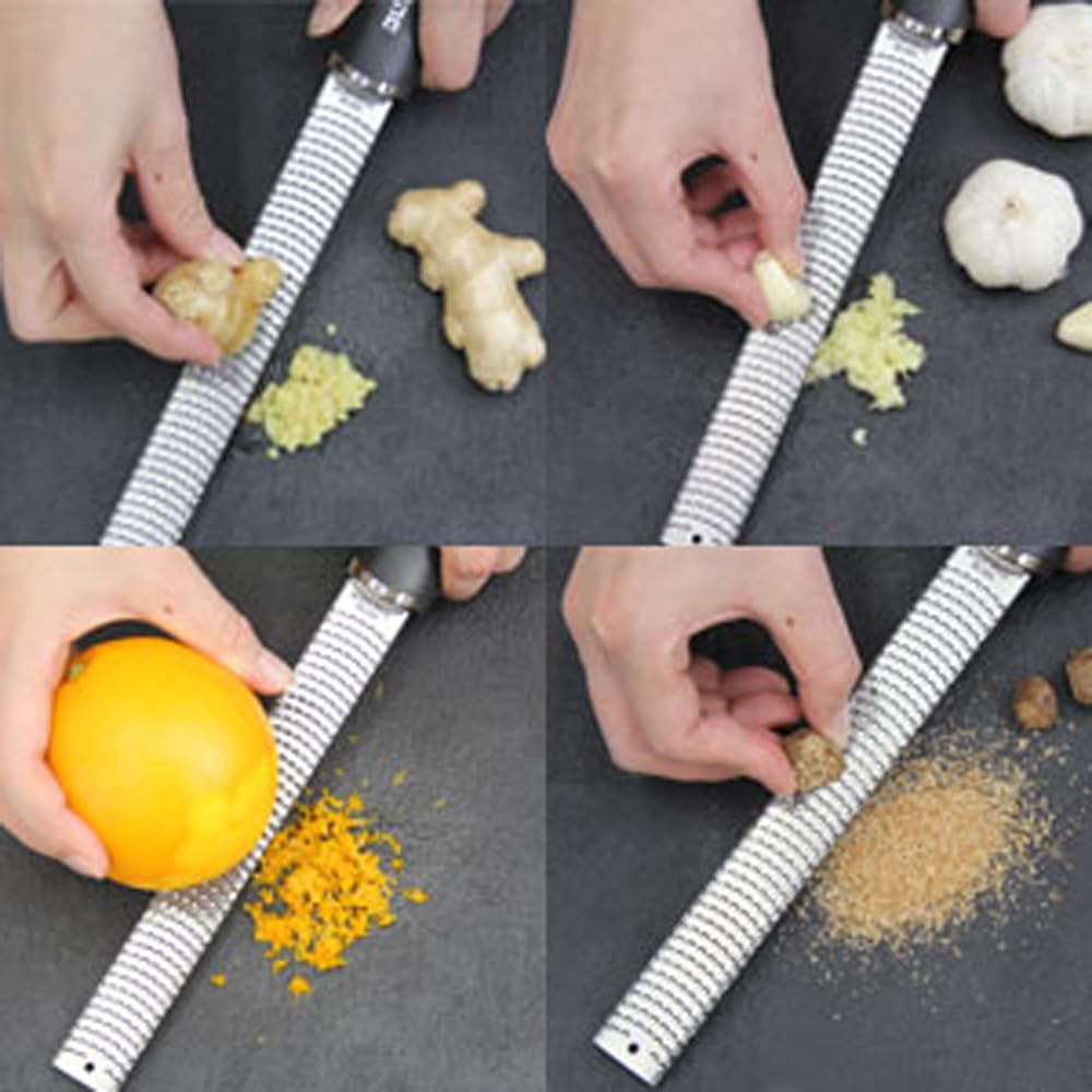 Microplane Premium Classic dishwasher-safe grater for easy cleanup.