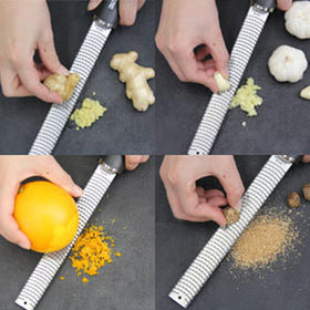 Microplane Premium Classic dishwasher-safe grater for easy cleanup.